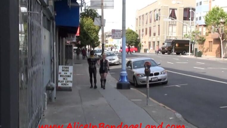 Gimp Tea Party Part 1 Heavy Rubber on the Streets AliceInBondageLand AliceInBondageLand