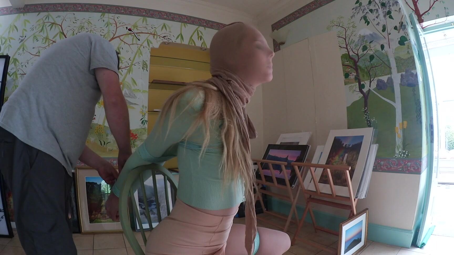 Bondage, Nylon Encasement, BDSM, Nipple Play, Humiliation nylon hooded chair tie ManyVids