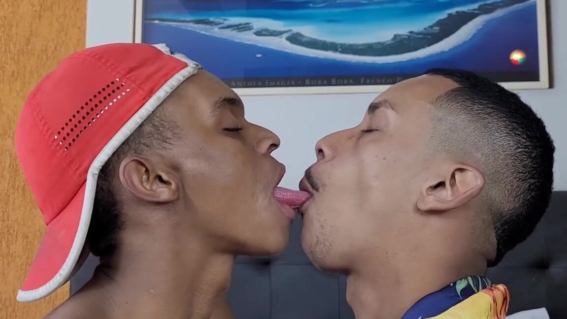 rj male videos kissing my boyfriend swallowing his mouth after arriving from a trip by marvin turner and james briza clip full Clips4Sale