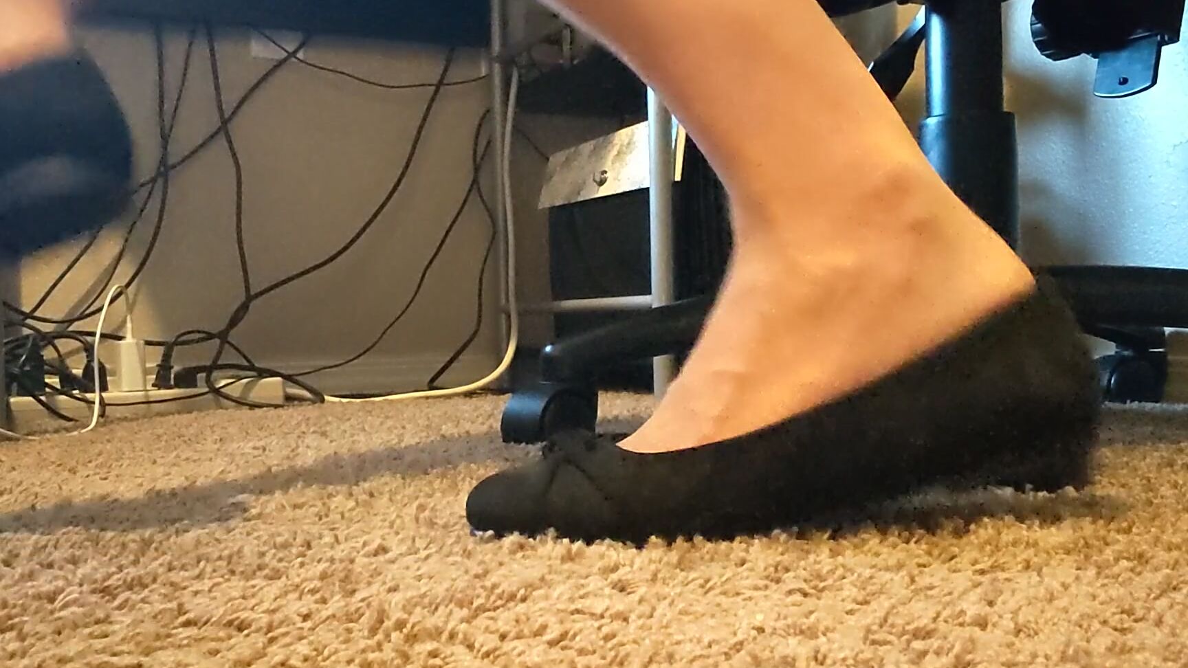 Premiumbrandy Flats With Nylons Shoe Play Working At My Desk I Noticed You Watching My Feet I Dangle An