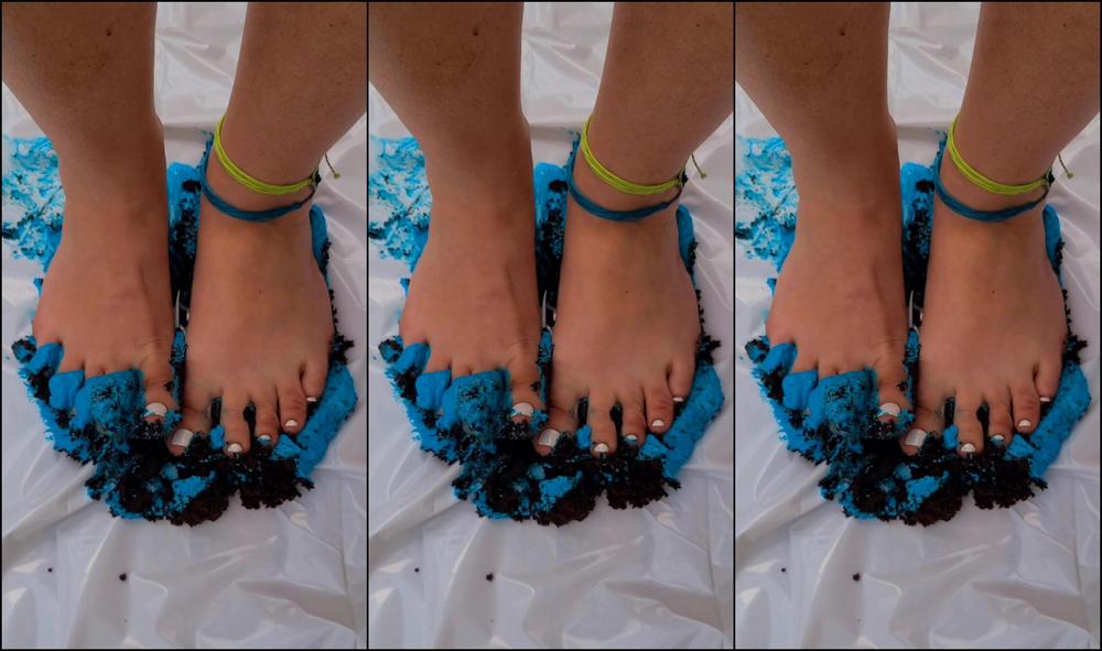"KittyUV" feet, foodandobjectcrush, footfetish, toefetish, wetandmessy Feet Fetish Combo Messy Cake and Dirt manyvids