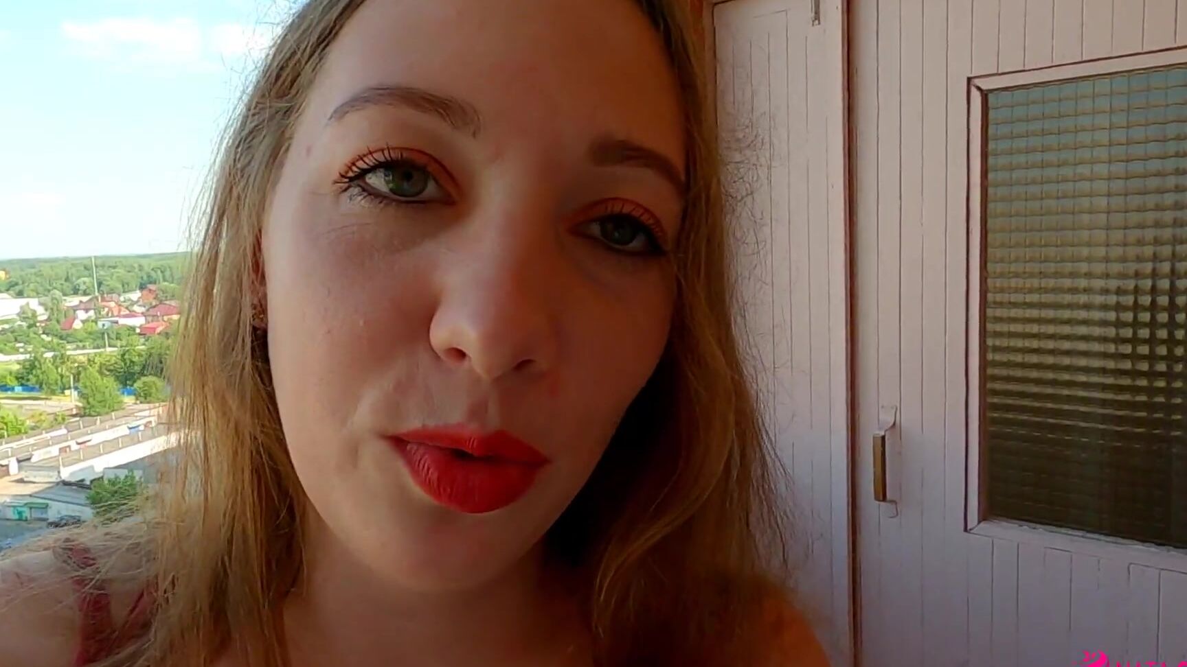 NataSweet Sexy neighbor on a public balcony wanted to get my cum on her panties! Risky public handjob Pornhub