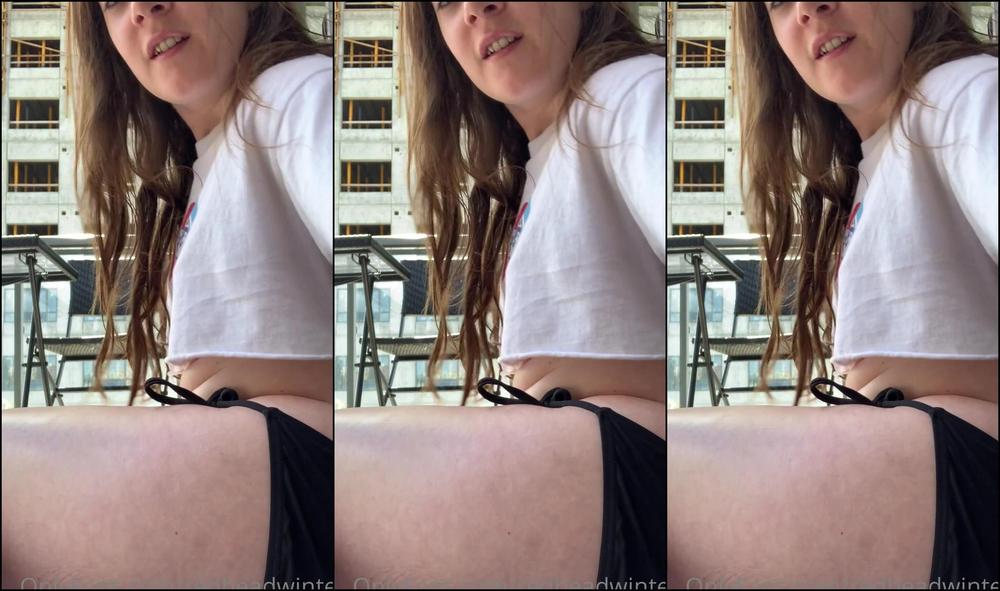 Redheadwinter Balcony Dp I Fucked Both My Holes On My Balcony Hot Atm As Well Mins