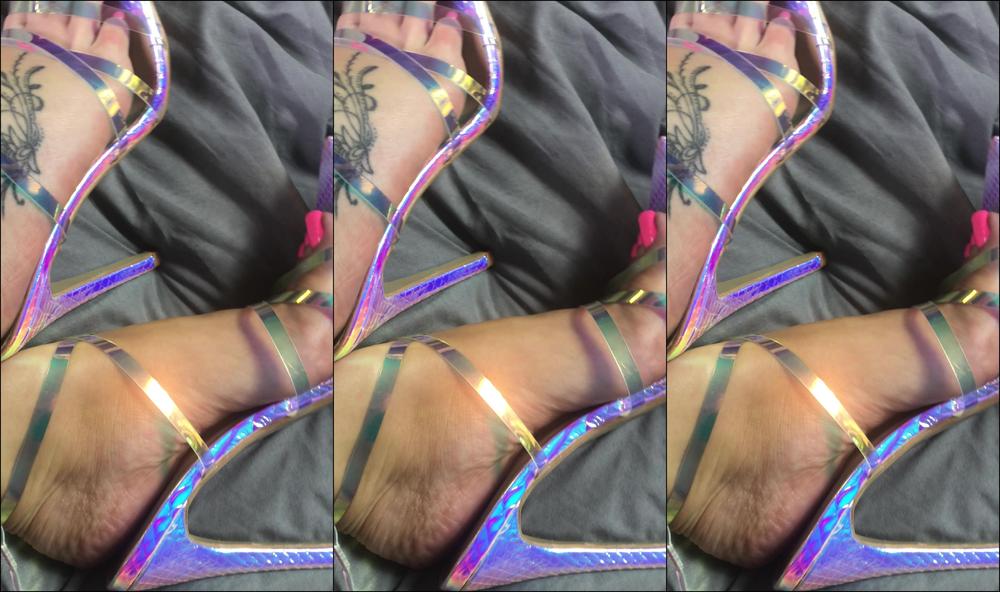 Footsiegalore Only Fans Exclusive Holographic Heels Clip