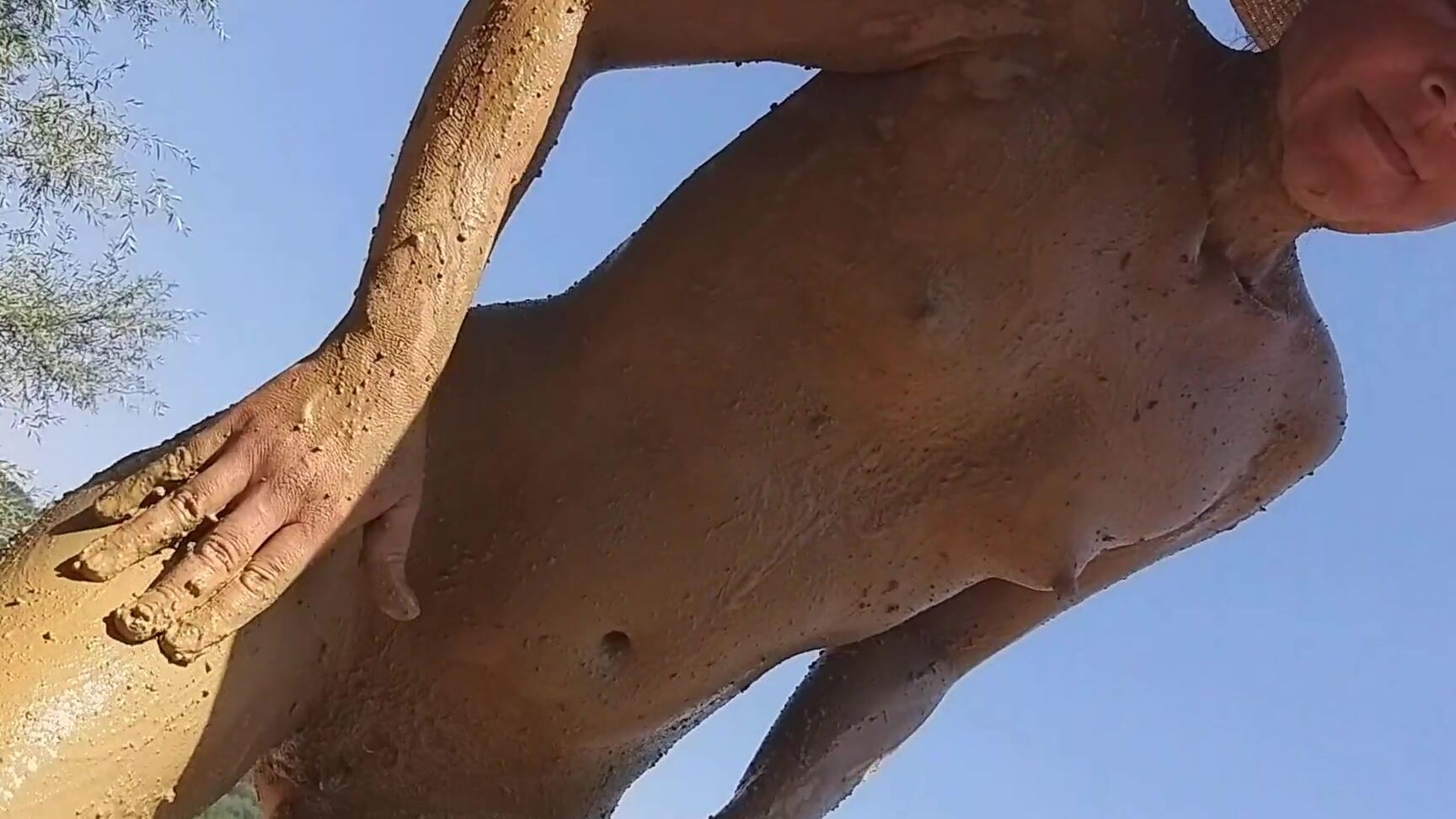 My Wife SexyDreams MUD NUDISM Treatment at the lake  Pee try while the mud dry Pornhub