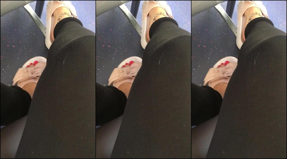Footsiegalore Only Fans Exclusive Min Video Of Me Dangling My Footwear On The Bus I Had A Few Funn
