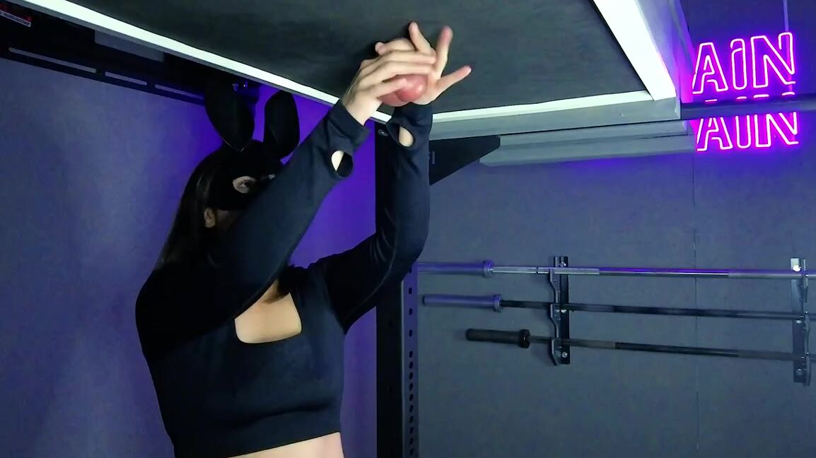 Dominafitness Onlyfans Finally Finished My Ball Boxing Station Setup And It Is Amazing Well For Me At Least He Tried