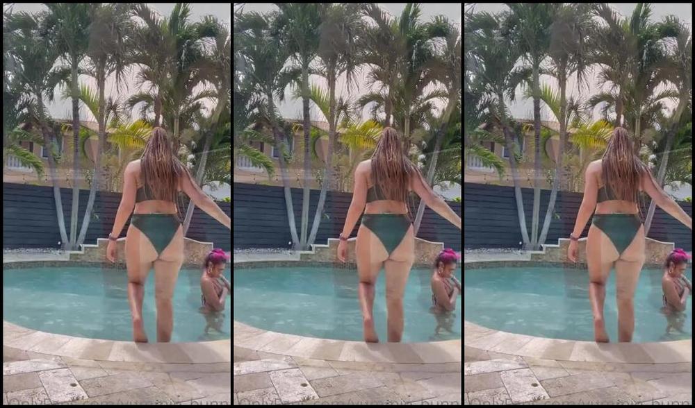 Yummie Bunnie Onlyfans A Little Twerking And Some Slow Mo In The Pool Featuring Brattyl1Ltoes In The Background