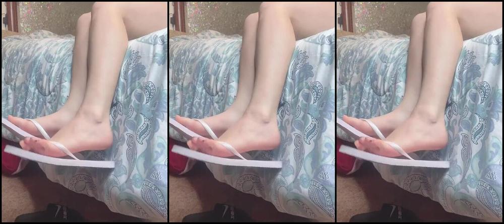 Snowpriness Onlyfans Hello White Flip Flops