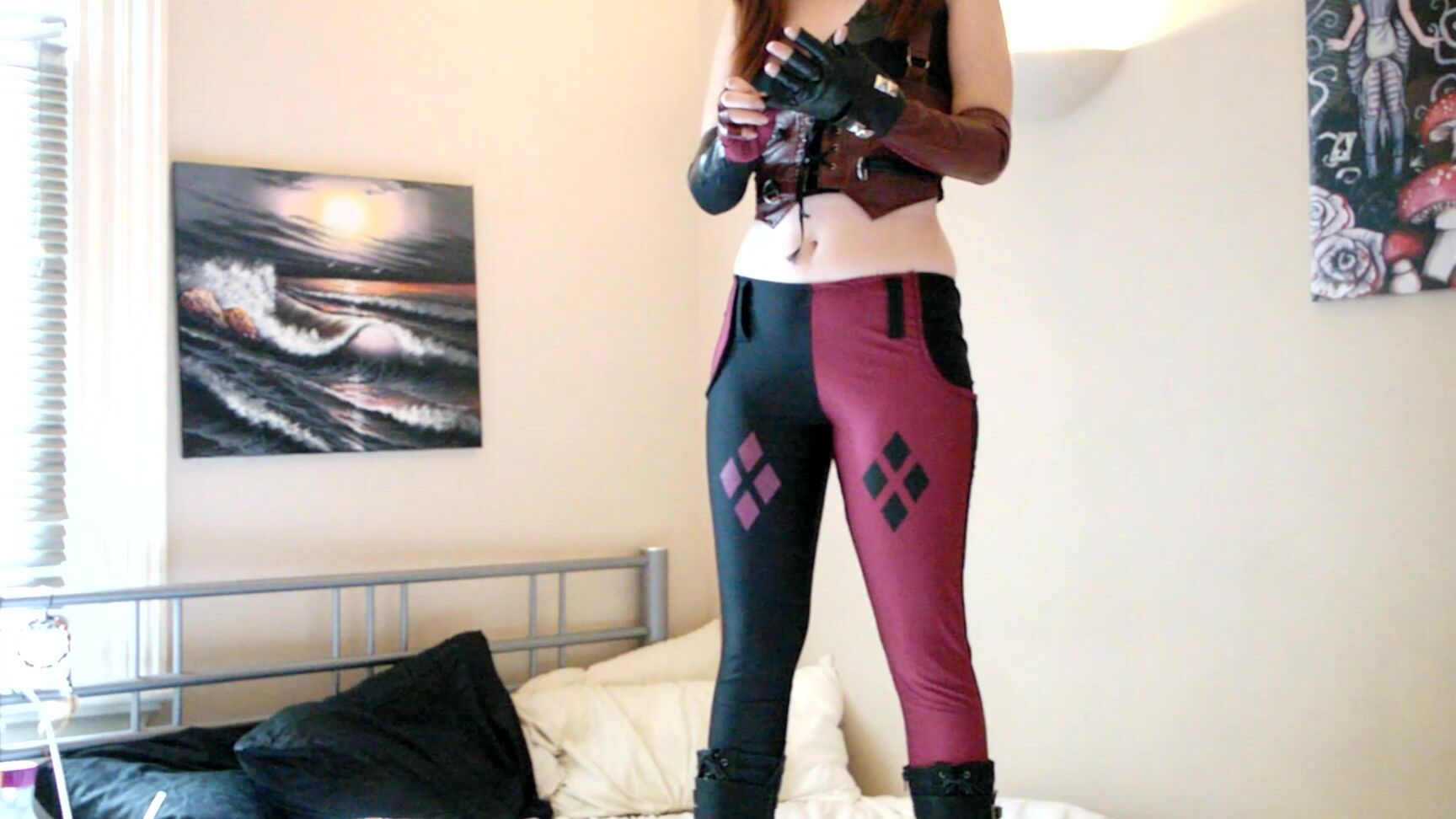 Amateur, Bisexual, Cosplay, Redhead, Striptease misscat harley quinn strip ManyVids