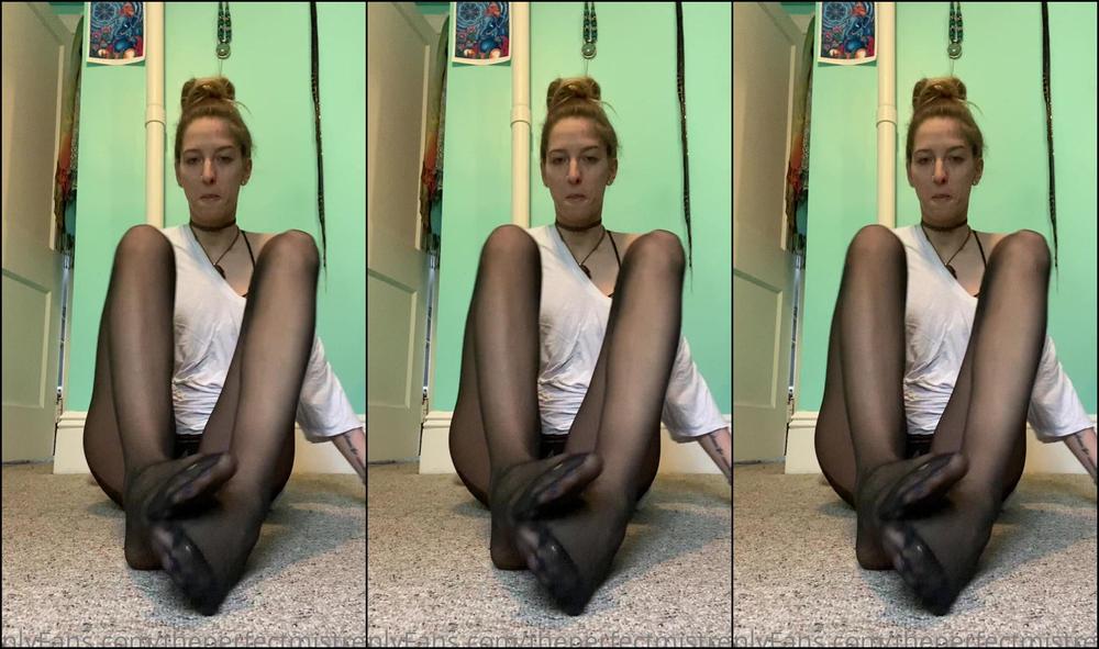 Theperfectmistress Full Minute Video In Black Sheer Nylons