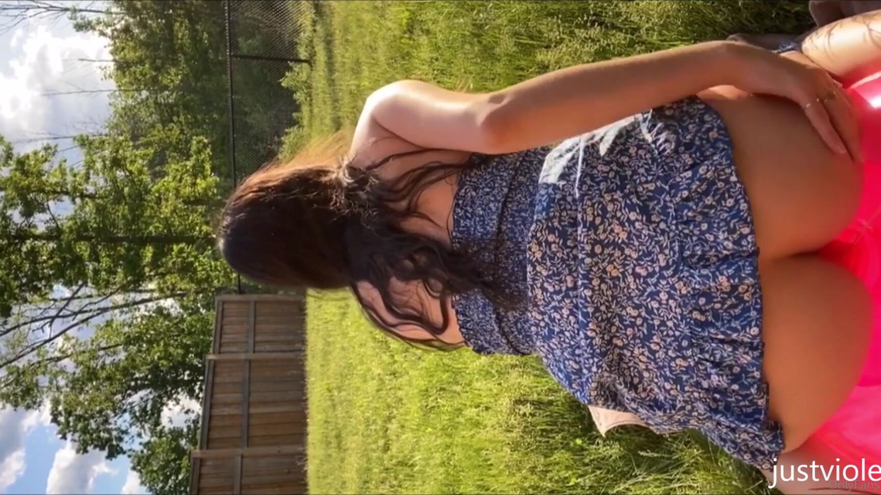 Justviolet Riding My Blowup Dildo Hotseat Outside In My Backyard Mins