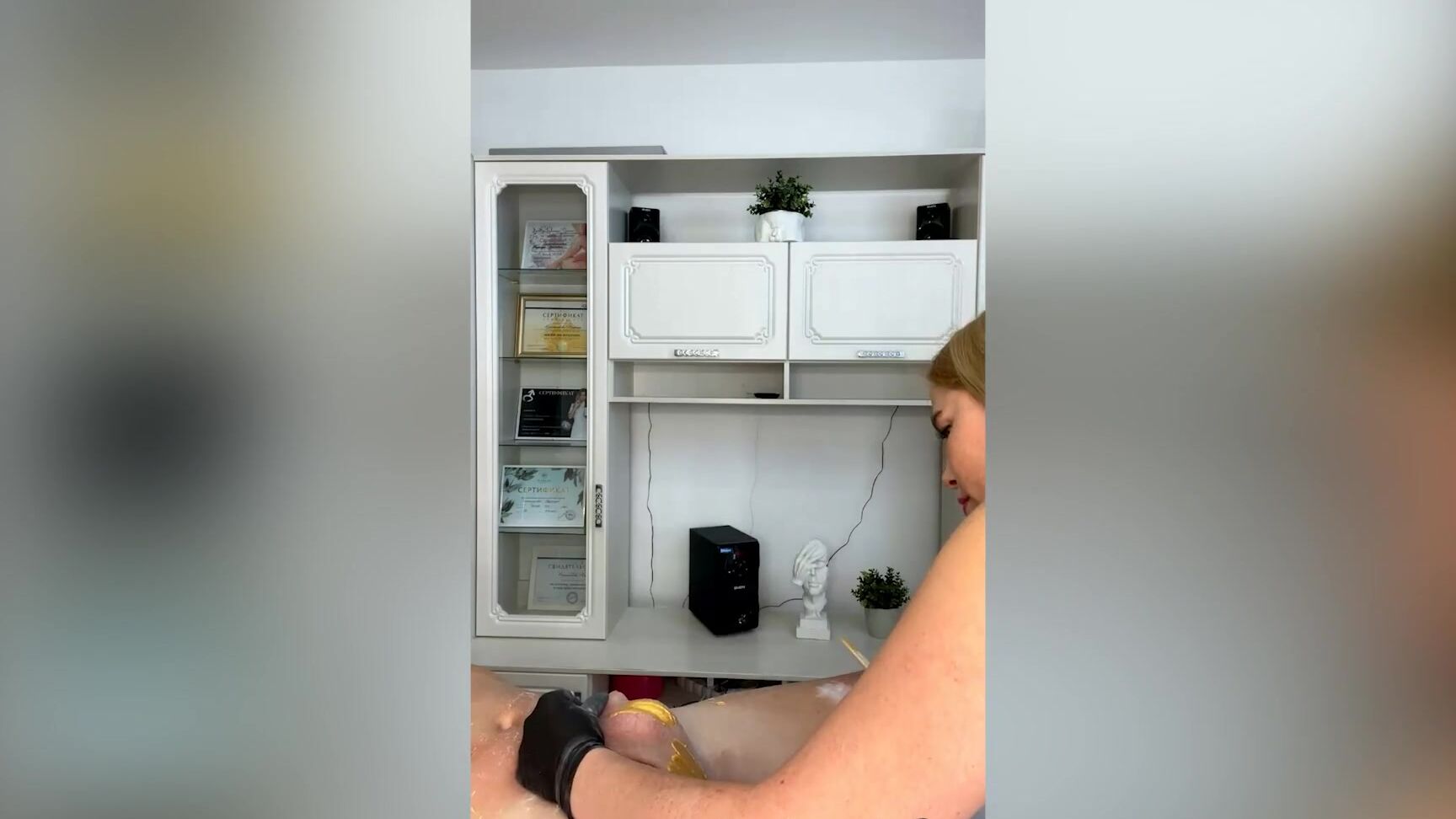 Russian Milf Sugarnadya Waxes Hair On Her Client S Big Dick