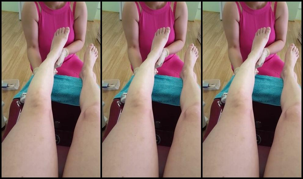 Brook Logan Foot Massage At Nail Salon