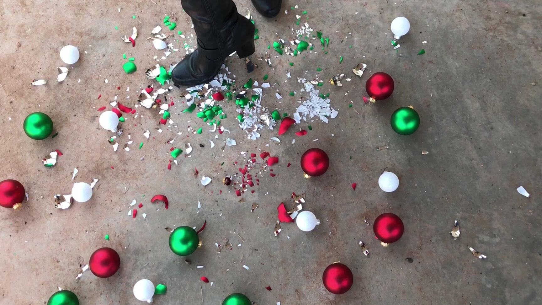 Nikki Sequoia Christmas Ball Busting In Boots