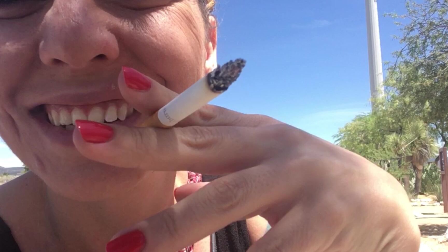 Nikki Sequoia Smoking At The Rest Stop