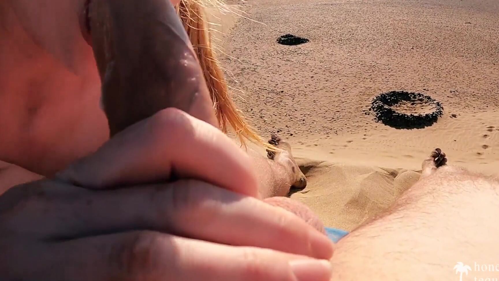honeytequila THEY SAW US Risky blowjob & handjob at BUSY PUBLIC BEACH 4K Honey Tequila Pornhub