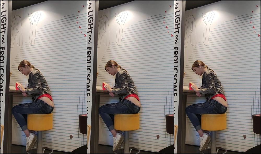 Butt, Butts, Jeans Fetish, Public Outdoor lexyalex12 spying on girl in restaurant w buttcrack ManyVids