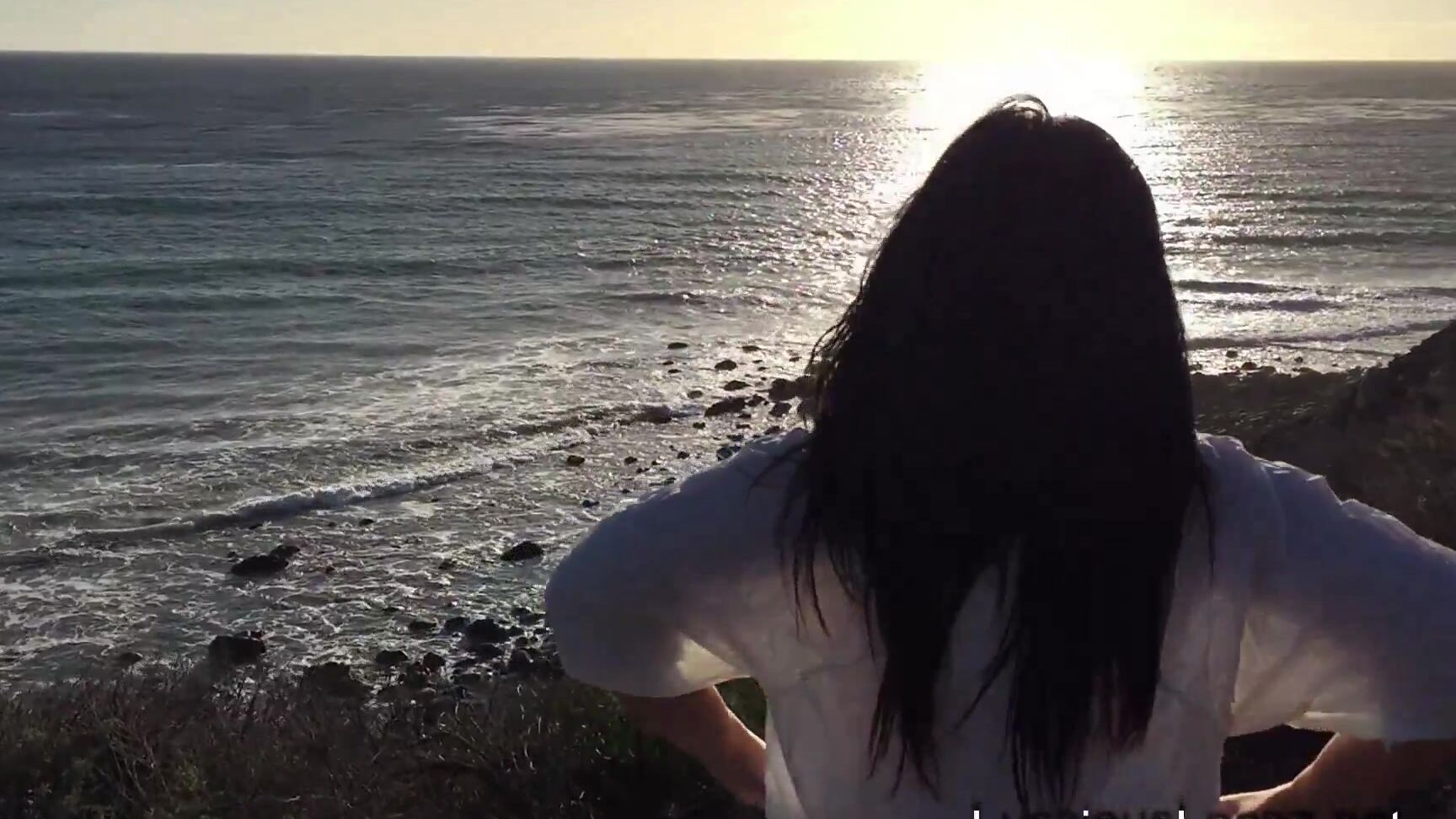 Luscious Lopez Upskirt White Dress Ocean