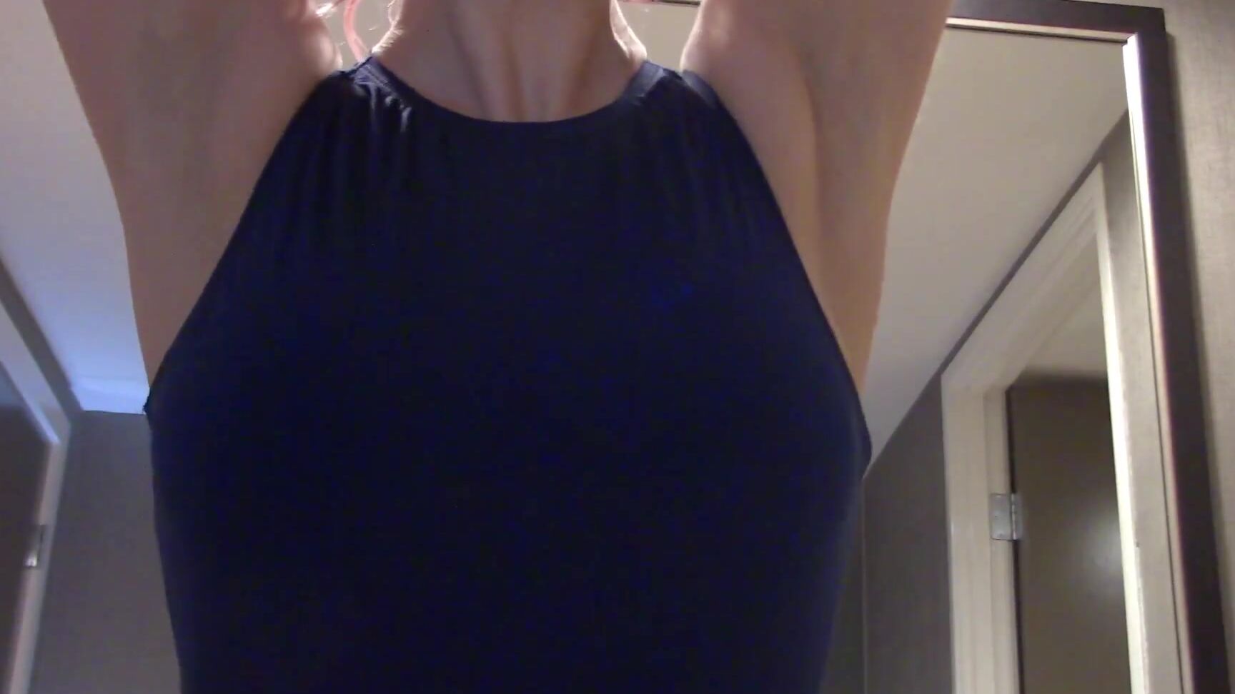 Nadia Layne Yoga Navy Swimsuit In The Shower