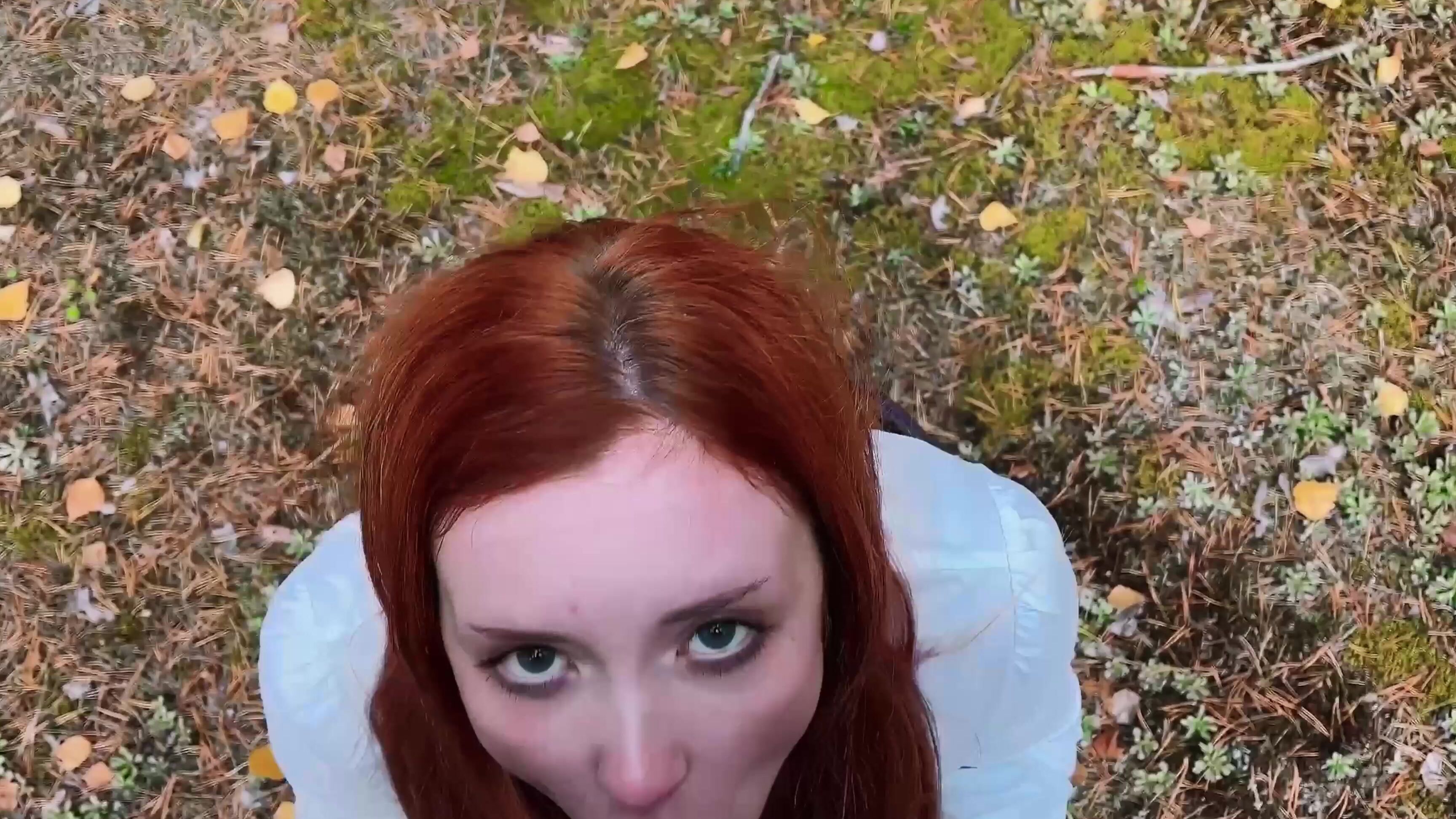 Redhead Student Sucks Outdoor Fucks