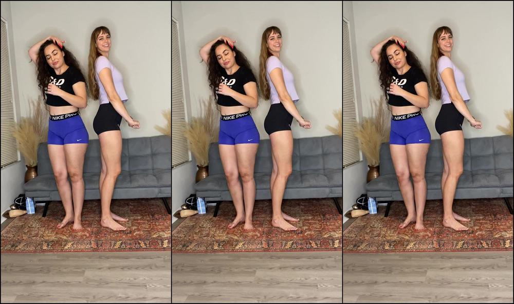 Goddesstalltasha 2723835039 12 23 2022 Goddess Tasha And Goddess Marcy Comparing Themselves Goddess Marcy Is 6 2 With Size 10 Feet They