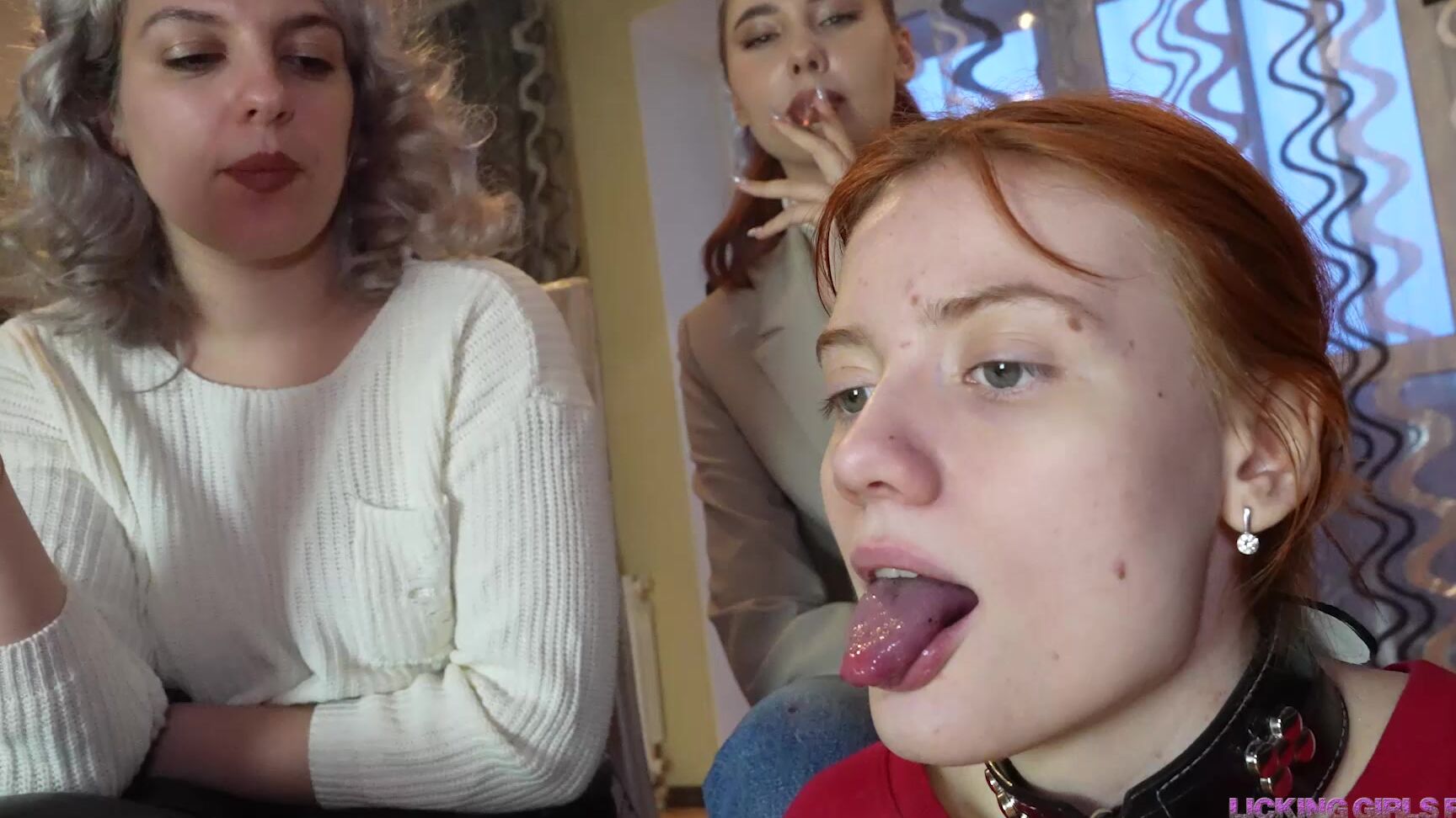 Licking Girls Feet - ALSU, JANE and PAMELA - Great smoke break Clips4Sale