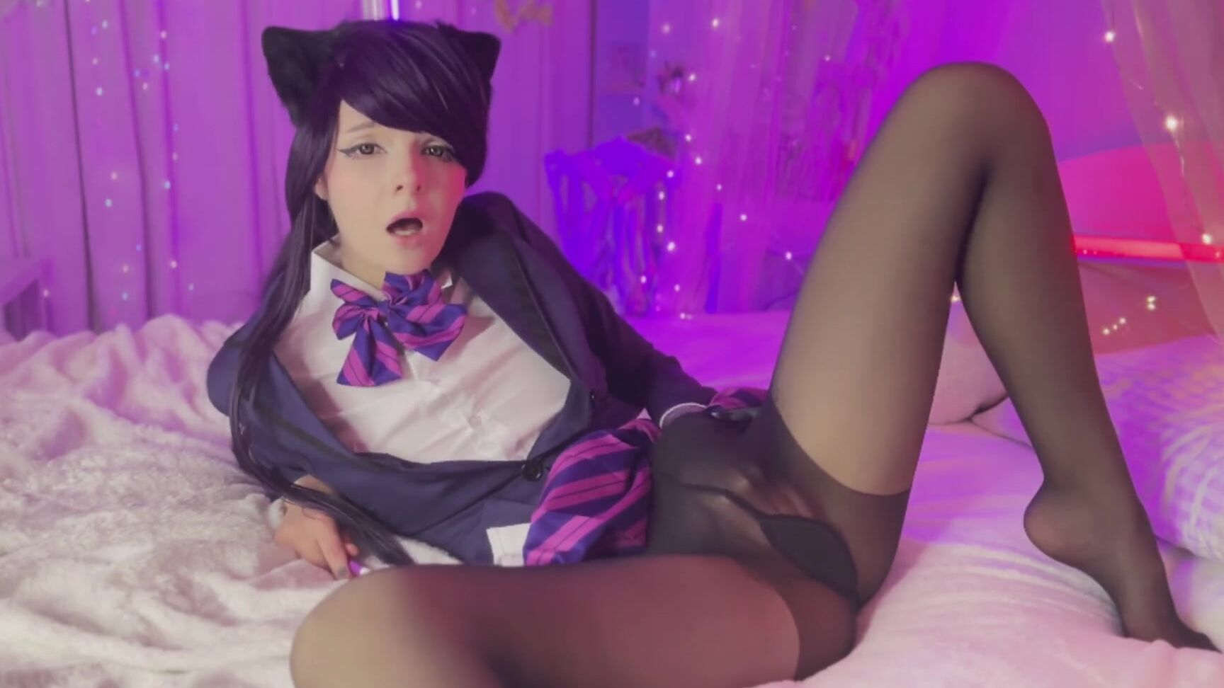 BabyDollDiana Komi san masturbates through pantyhose for you Pornhub