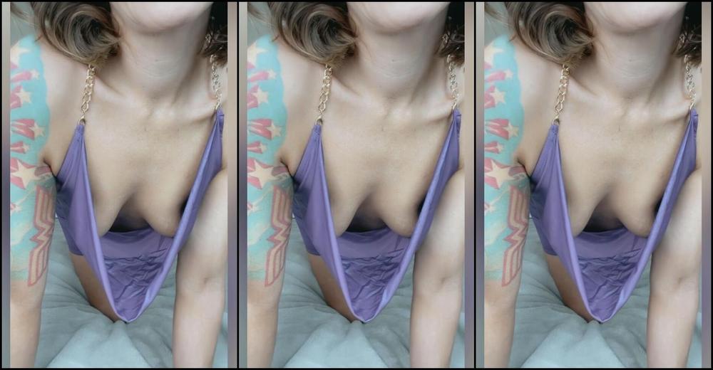 "SashaBull" down blouse, milf, nipples, small tits Do you like my low cut dress manyvids