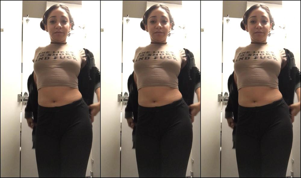 Tiny Stazia Stazias First Solo Public Masturbation