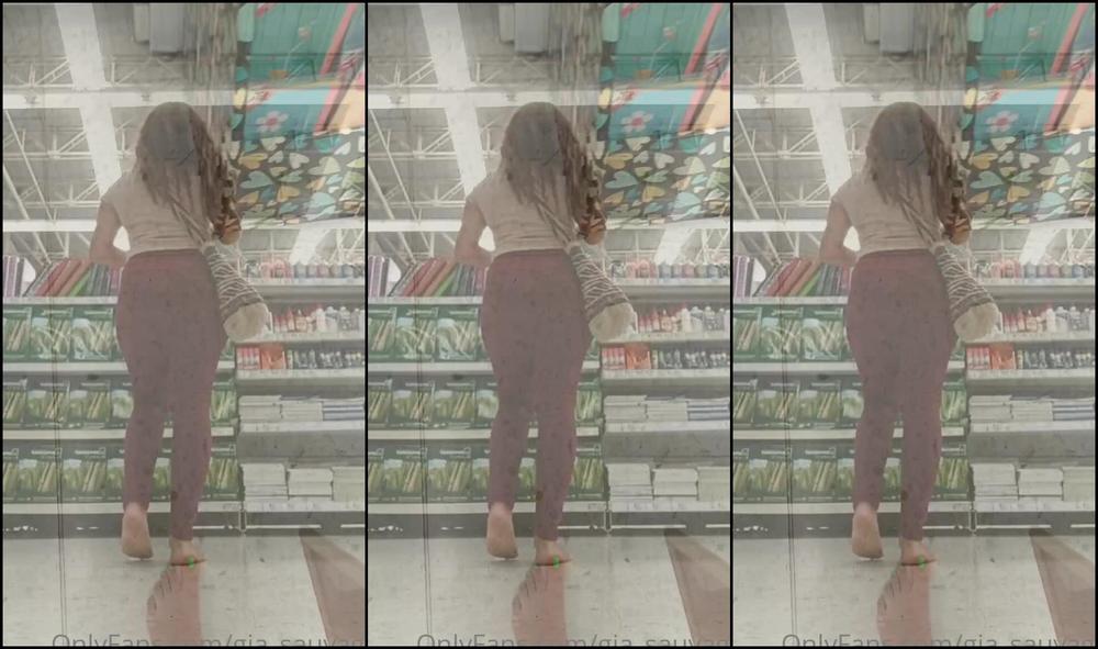 Gia Sauvage I Stopped At The Market After Going To The Gym See Me Walk Barefoot Booty And Soles