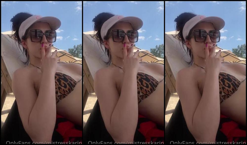 Karina Kalashnikova Nicknamed Mistresskarina Onlyfans Be A Good Slave And Eat My Ash While I Relax On The Beach