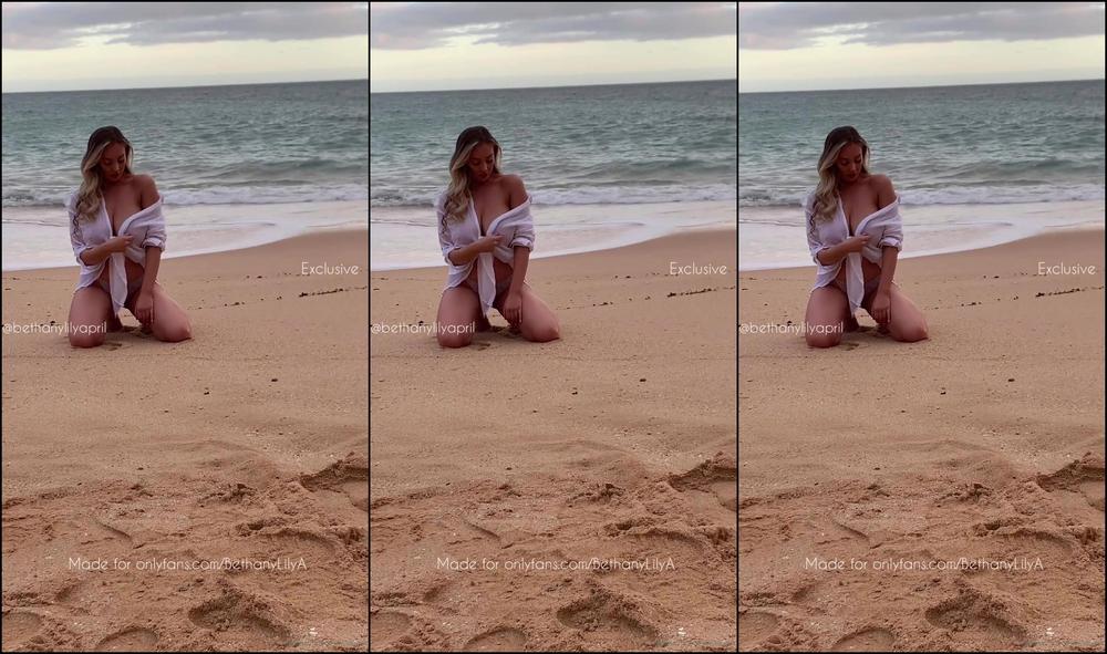 Bethanylilya White Shirt On The Beach Photoshoot And Getting Nude In Public