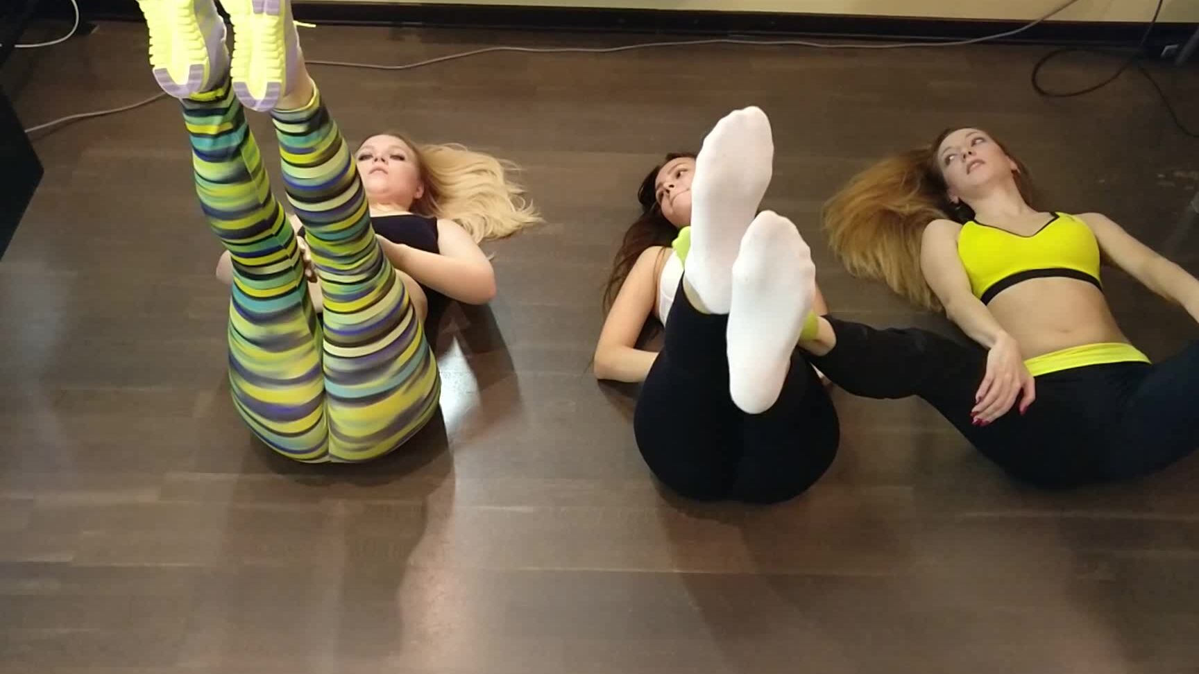 Stretching, Threesome, Girl Girl, Orgasms, Yoga Pants loveskelly threesome aerobics ManyVids