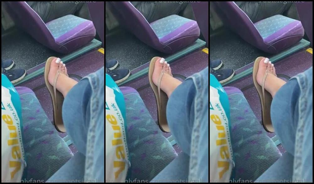 Footsiegalore Onlyfans Nude Havaianas On The Bus I Love A Little Bus Tease