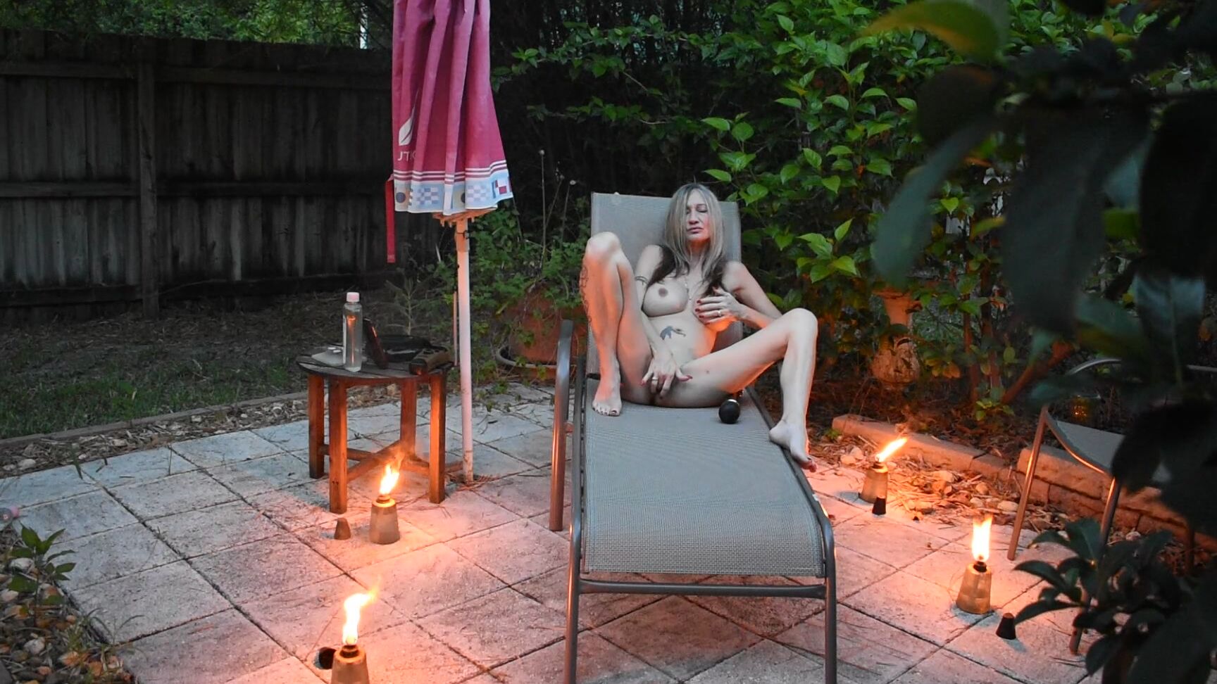 "Stormi Winters" milf, finger fucking, kink, outdoors, strip tease STRIPTEASE BY TORCHES TURNS DIRTY manyvids