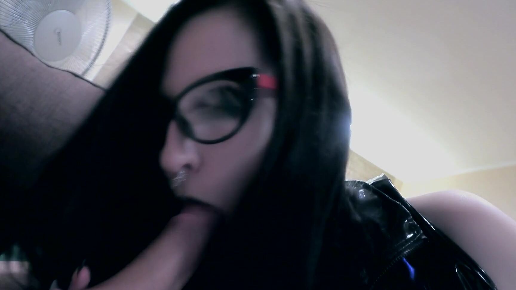 Anndarcy Cock Sucking In The Black Latex Dress