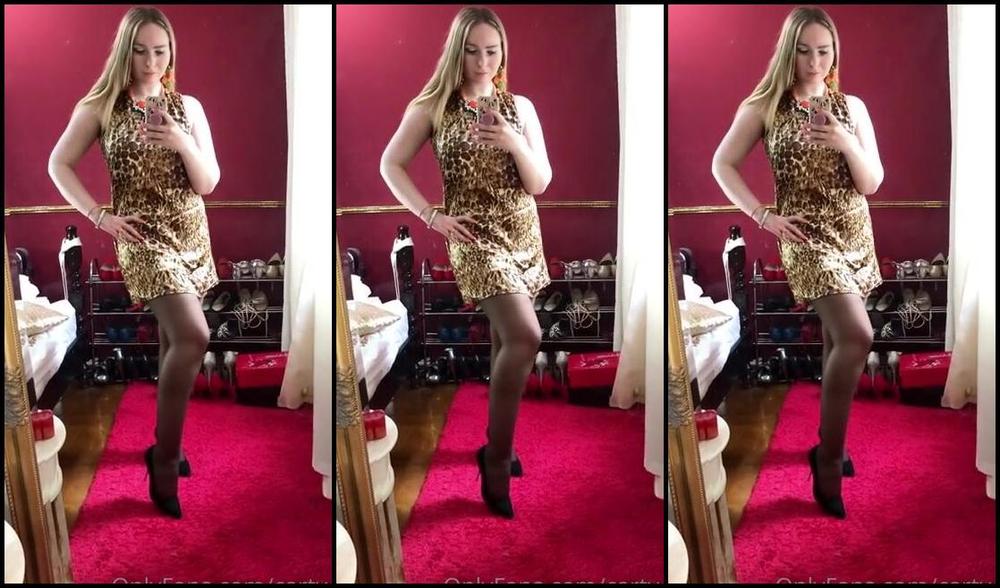 Cartyti Onlyfans New Sexy Dress With Beautiful Pantyhose And Heelsp