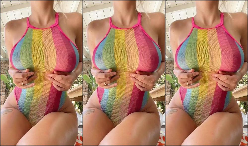 Darshellestevens 518302852 07 10 2020 A 950 Full Length Video In My Much Desired Rainbow See Thru One Piece Tip 20