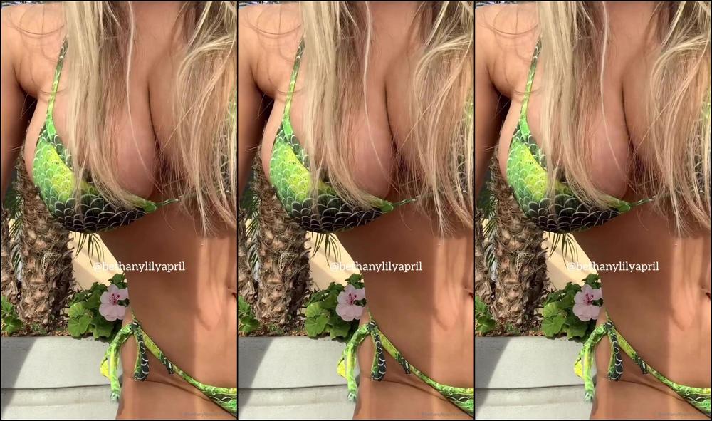 Bethanylilya Bts Of My Green Bikini Bang Video Getting Naked On The Rooftop