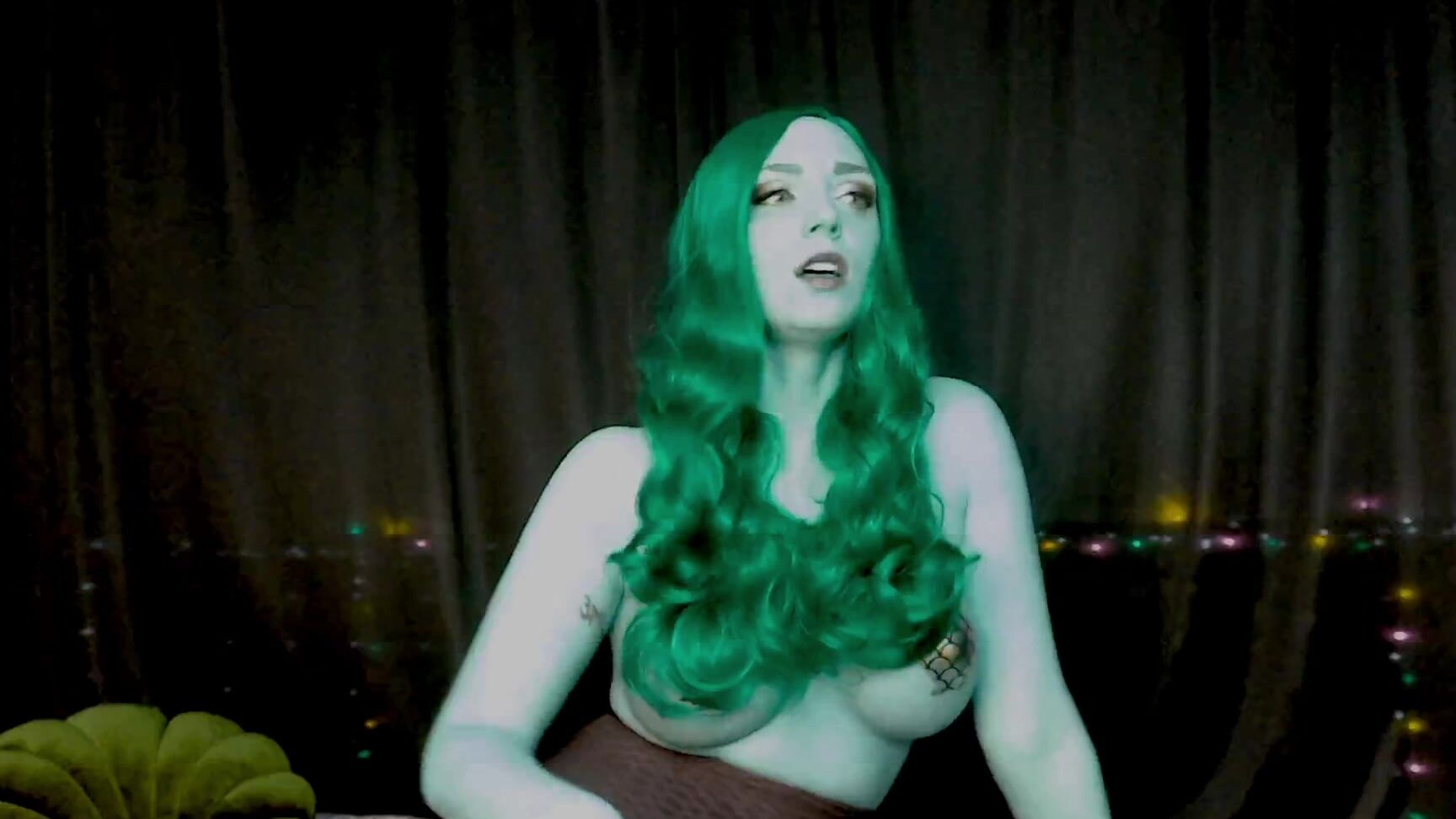 "SneezeGoddess" cosplay, costume, halloween, mucophilia, sneezegoddess, sneezing, wigs Halloween Sneezes in Green manyvids