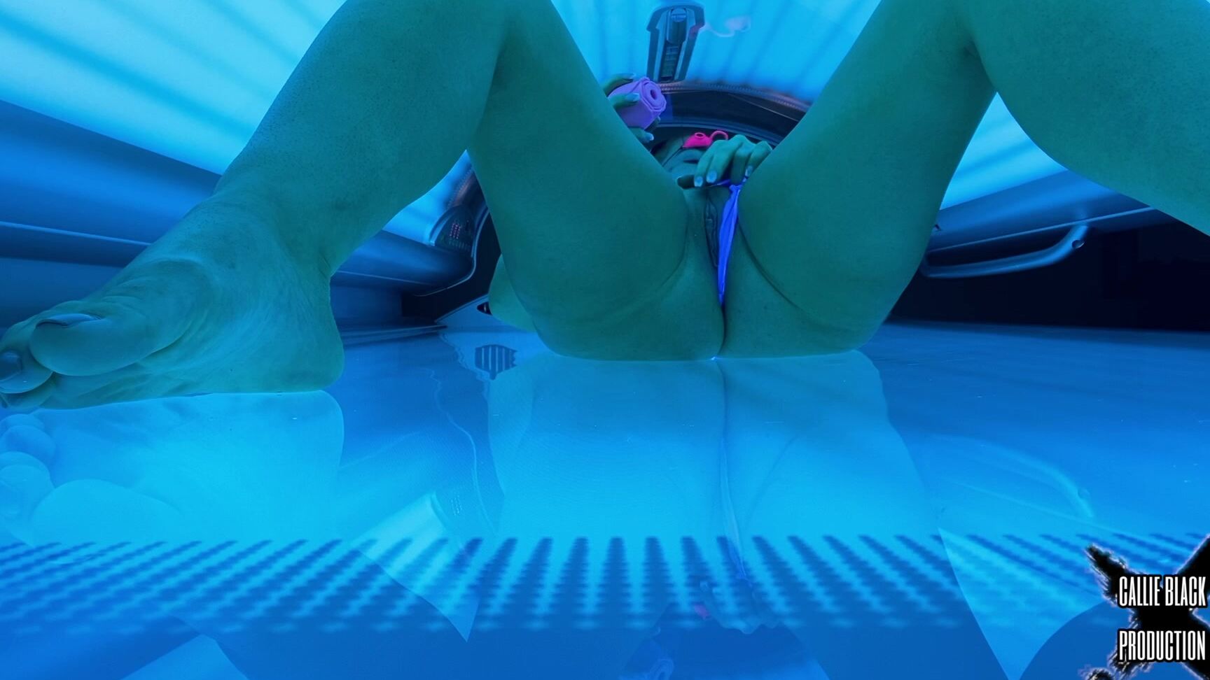 Callie Black Tanning Bed Spy Show