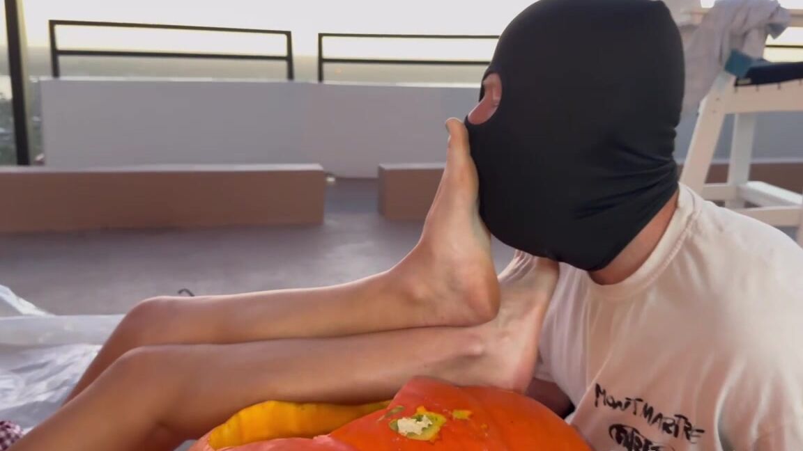 Super Soles 3537129337 10 24 2024 You Know It S Fall When You Get To Worship Feet On A Pumpkin In Front Of