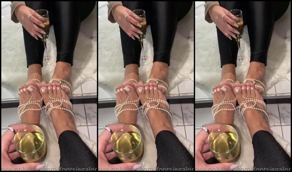 Footsiegalore Onlyfans Champagne And Pearls Video And Photo Set 8