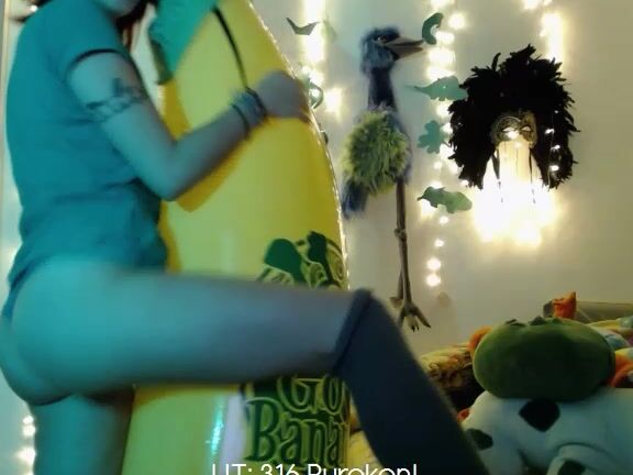 Gweenblack Blowing A Inflatable Banana