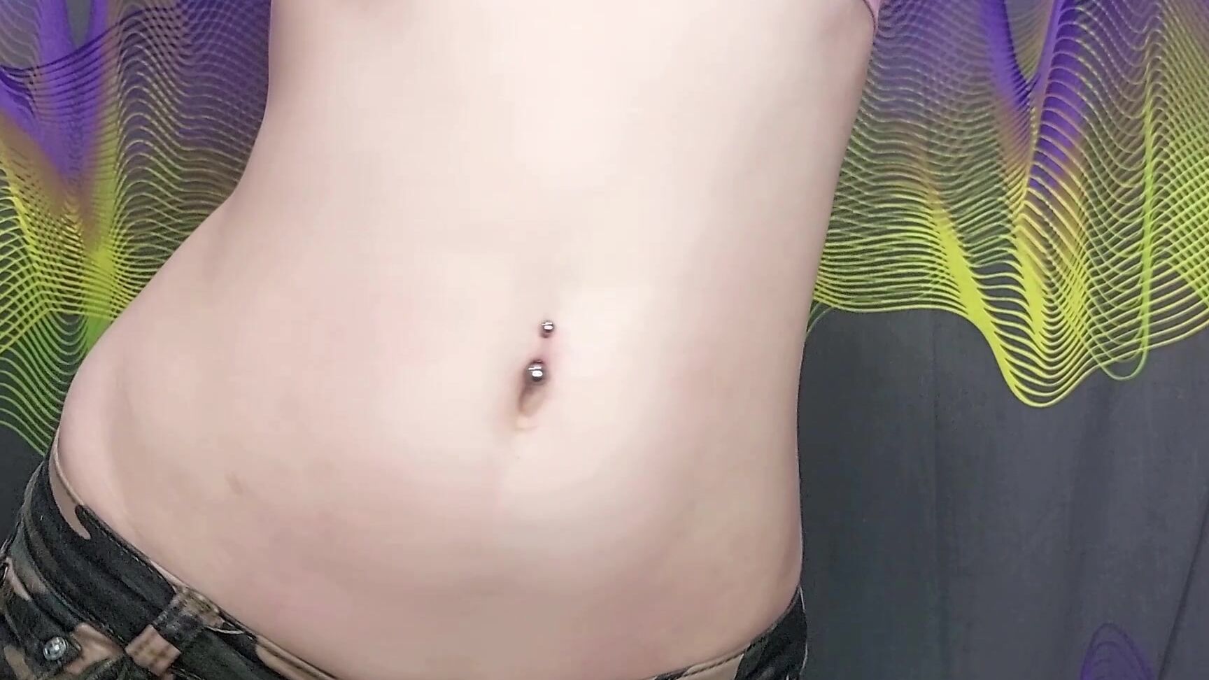 Mistresspriest Belly And Navel Fetish With Latex Gloves