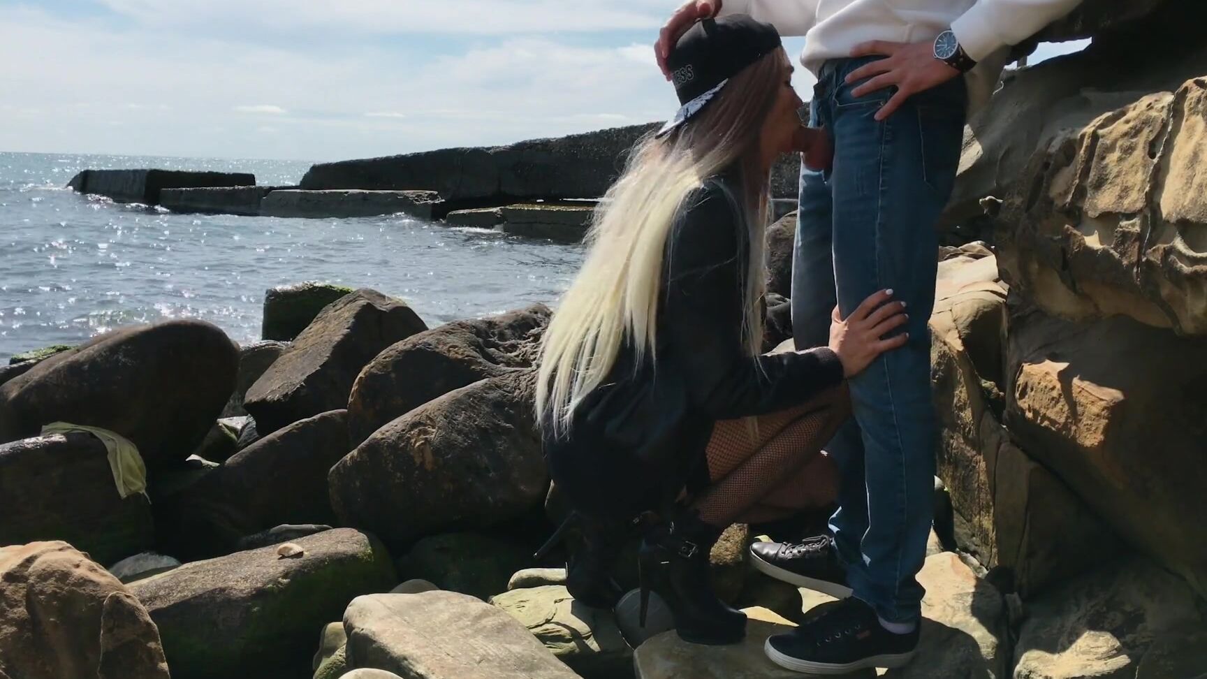 Veronika Charm Risky Outside Fucking With Cute Blonde In Stockings On Beach, Public Sex Pornhub