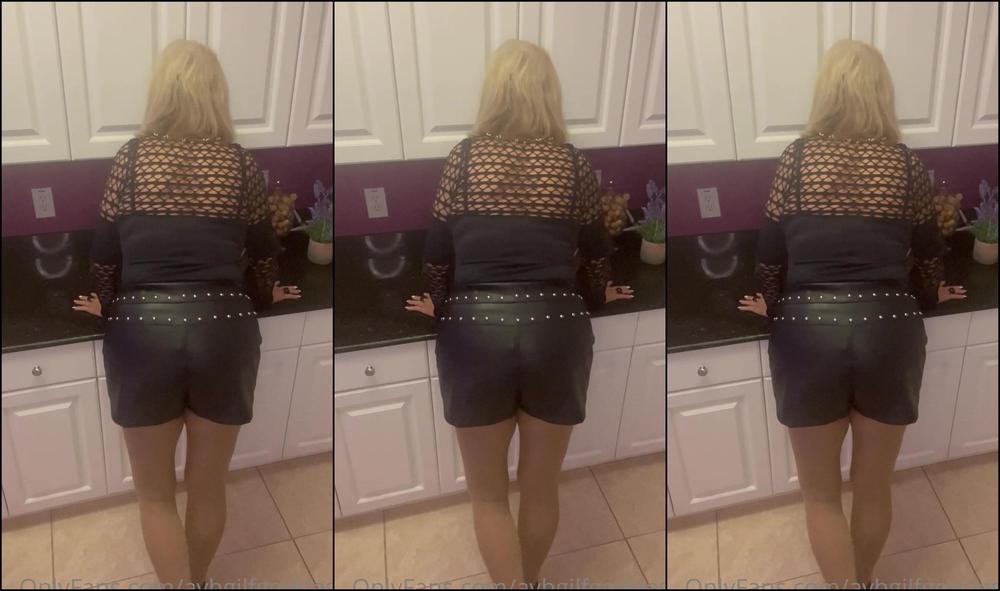 Avbgilfgoddess Mixing Up A Mimosa In Leather Studded Shorts
