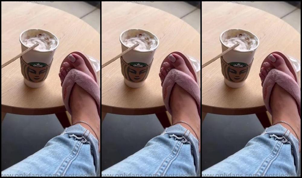 Footsiegalore Onlyfans Coffee Shop Flip Flop Friday Watch My Feet While I Eat My Breakfast And Grab A Coffee To Get Me Goi