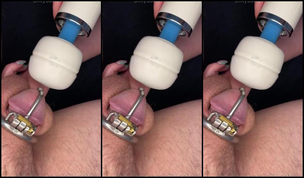 Silkysolesyyc Onlyfans We Tested Out Cuckold Yycs New Cage With A Magic Wand Assisted Ruined Orgasm Not The Most Comforta